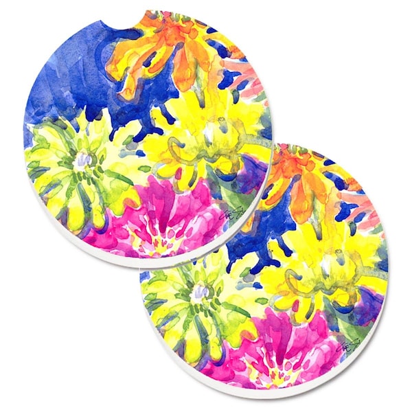 Carolines Treasures Flower Set of 2 Cup Holder Car Coaster 6122CARC - main
